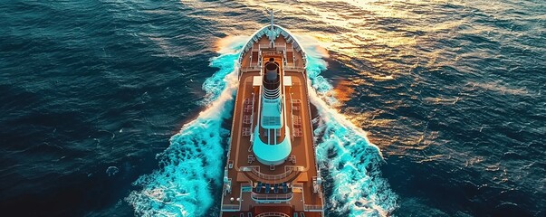 View from a large cruise ship whilst at sea