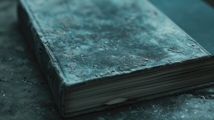 Poster - Close up of a book on a table, suitable for educational or reading concepts