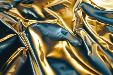 Poster - A detailed close up of a shiny gold cloth. Perfect for luxury and fashion concepts