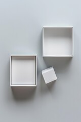 Wall Mural - Two white boxes placed together, versatile for various concepts