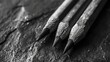 Close-up of three pencils on a table. Perfect for educational or office concepts