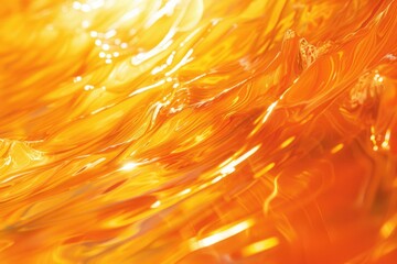 Poster - Close up view of vibrant orange liquid. Great for food and beverage concepts