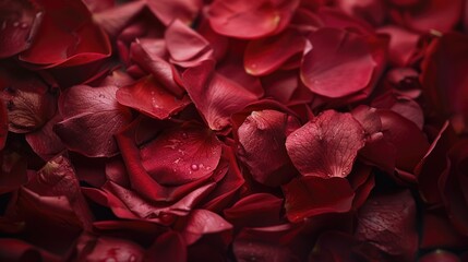 Poster - A close up of a bunch of red petals. Suitable for floral backgrounds