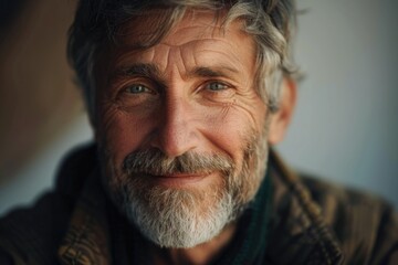 Poster - Close up of a person with a beard, suitable for various projects