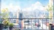 © mamemo - バルコニーからの都会の眺め