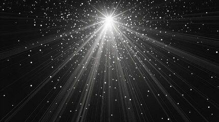 Poster - A striking black and white photo of a star burst. Perfect for graphic design projects