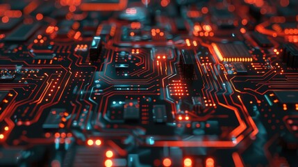 Poster - Detailed view of an electronic circuit board, perfect for technology concepts