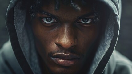 Aufkleber - Close-up shot of a person wearing a hoodie. Great for fashion or urban lifestyle themes