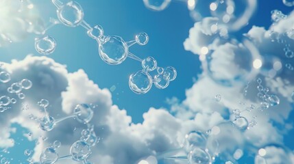 Poster - A bunch of bubbles floating in the air. Perfect for a variety of creative projects