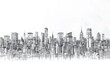 © Matthew - Minimalist black and white pencil sketch of a cityscape