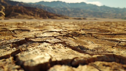 Aufkleber - Scenic view of a dirt field with majestic mountains in the background. Suitable for nature and landscape concepts
