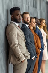 Poster - A group of business people standing next to each other. Suitable for business and teamwork concepts