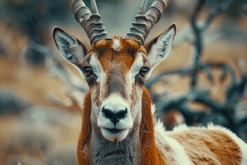 Aufkleber - Close up of an antelope with impressive horns. Great for wildlife projects