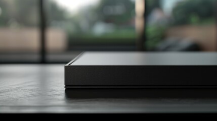 Poster - Close up of a box on a table. Suitable for various business or home office concepts