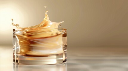 Poster - A glass of liquid with a splash, suitable for various design projects