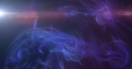 Wall Mural - Purple energy cosmic dust and wave lines futuristic magical glowing bright. Abstract background