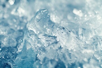 Poster - Detailed close up of a pile of ice. Perfect for nature or climate change concepts