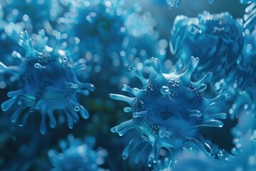 Poster - Close up of a bunch of blue flowers, perfect for nature backgrounds