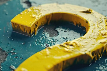 Leinwandbilder - A close up of a yellow object on a table. Ideal for product photography
