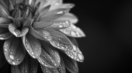 Poster - Close-up shot of a flower with dew drops, perfect for nature concepts