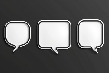 Poster - Blank speech bubbles on dark backdrop, ideal for adding text