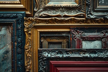 Poster - Variety of colorful frames hanging on a wall, perfect for home decor projects