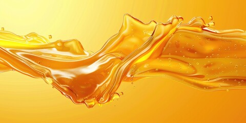 Poster - Vibrant yellow background with a splash of liquid, perfect for product advertising