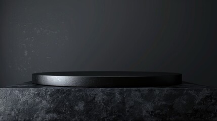 Aufkleber - A round black object on a black surface. Suitable for various creative projects