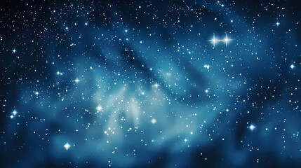 Stars fall in the dark blue night sky