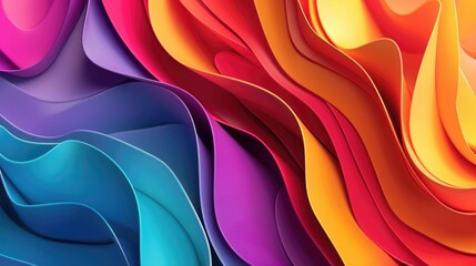 Poster - A close-up shot of a bunch of colored paper. Perfect for craft projects