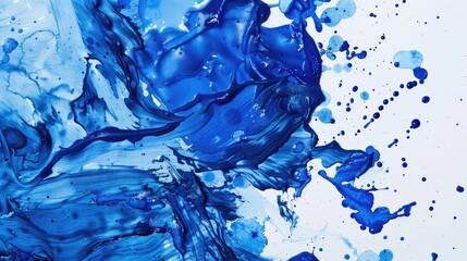 Poster - Close up of blue paint on a white surface. Perfect for art projects