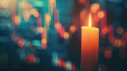 Aufkleber - A simple image of a lit candle on a table, suitable for various uses