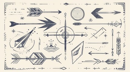 Aufkleber - Illustration of arrows and target on paper, suitable for business presentations