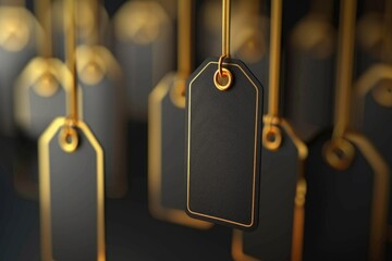 Poster - Colorful tags hanging on a string, perfect for labeling and organizing
