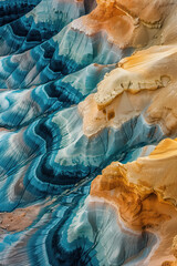 Poster - Surreal colorful landscape inspired by Grand Canyon. rock formations. Abstract colorful background image. Created with Generative AI technology