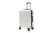 White suitcase, PCABS Spinner Wheel Suitcase: Expandable 28