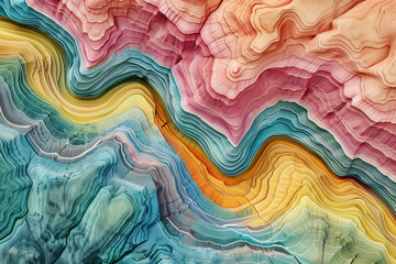 Poster - Surreal colorful landscape inspired by Grand Canyon. rock formations. Abstract colorful background image. Created with Generative AI technology