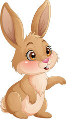 Wall Mural - cute rabbit cartoon on white background