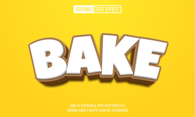 Poster - Editable 3d text style effect - Bake text effect Template	