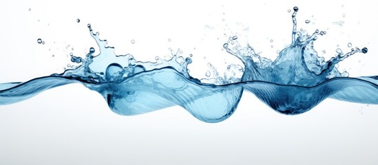 Poster - An artistic closeup of a splash of water resembling a circle on a white background, evoking a sense of calmness and connection to nature