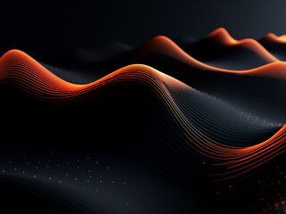 Wall Mural - geometric waves create a mesmerizing black bg. ai generation.