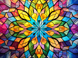 Wall Mural - a vivid kaleidoscopic pattern as an illustration. ai generation.