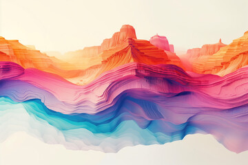 Poster - Surreal colorful landscape inspired by Grand Canyon. Rock texture, rock formations. Abstract colorful background image. Created with Generative AI technology