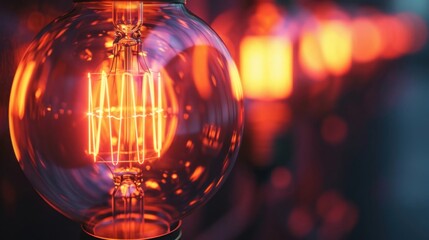 Poster - Illuminated Light Bulb on Table Generative AI