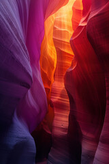 Poster - Surreal colorful landscape inspired by Grand Canyon. Abstract colorful background image. Created with Generative AI technology