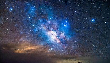 Wall Mural - Abstract blue galaxy sky. Beautiful stars. Planetary nebula. Space background. Cosmos and universe