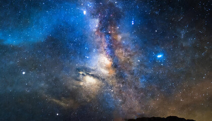 Wall Mural - Abstract blue galaxy sky. Beautiful stars. Planetary nebula. Space background. Cosmos and universe