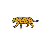 Fototapeta Psy - leopard, jaguar. Vector illustration isolated on white background.