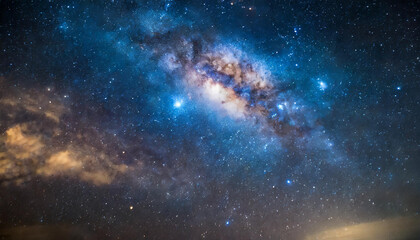 Wall Mural - Abstract blue galaxy sky. Beautiful stars. Planetary nebula. Space background. Cosmos and universe
