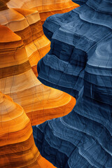 Poster - Surreal colorful landscape inspired by Grand Canyon. Abstract colorful background image. Created with Generative AI technology